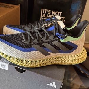 adidas 4D Athletic Shoes in Black, Blue & Light Green